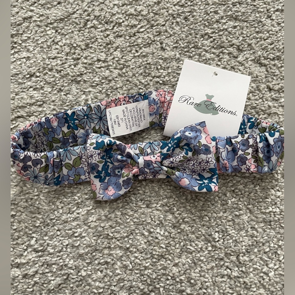 5 for $10🟢 Floral Baby Headband by Rare Editions - Blue and Pink. NWT.